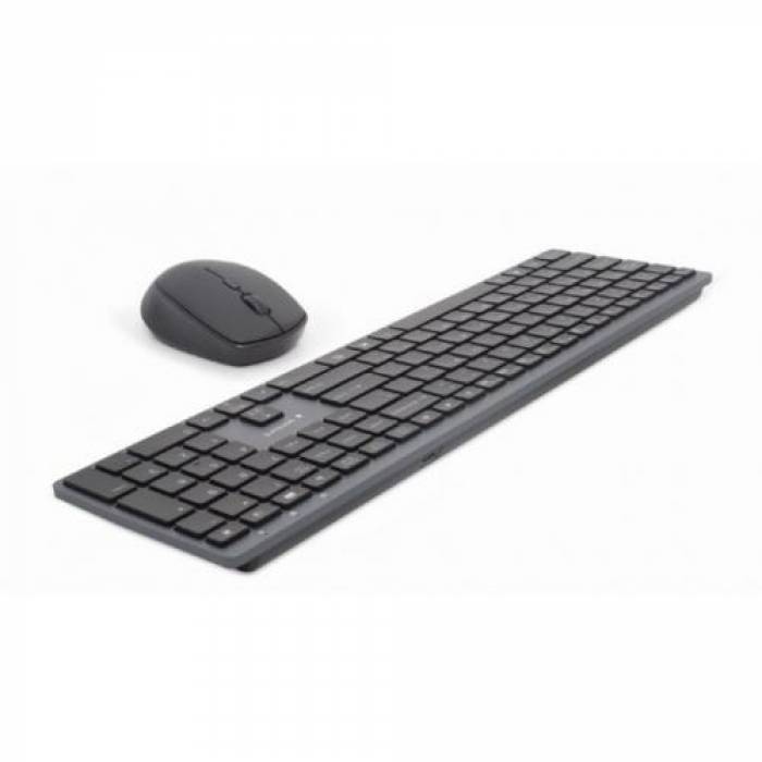 Kit Gembird KBS-ECLIPSE-M500 - Tastatura, USB Wireless, Black + Mouse Optic, USB Wireless, Black