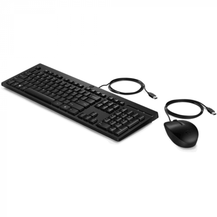 Kit HP 225 - Tastatura, USB, Black + Mouse Optic, USB, Black