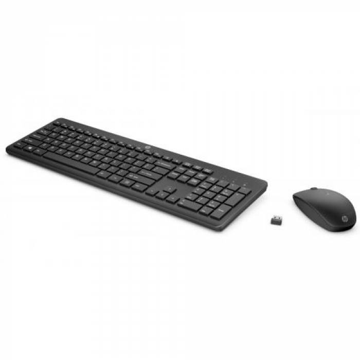 Kit HP 235 - Tastatura Wireless, USB, Black + Mouse Optic, USB Wireless, Black