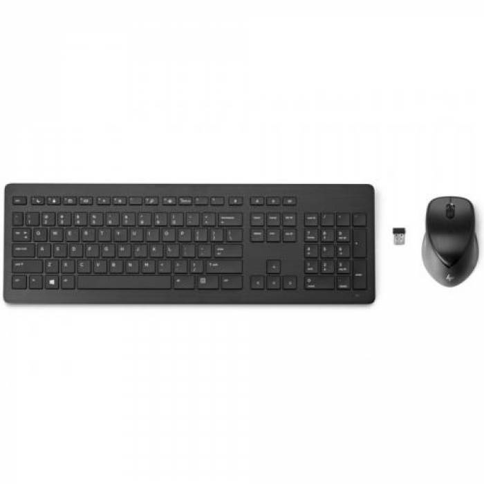 Kit HP 950MK - Tastatura Wireless, USB, Black + Mouse Optic, USB Wireless, Black