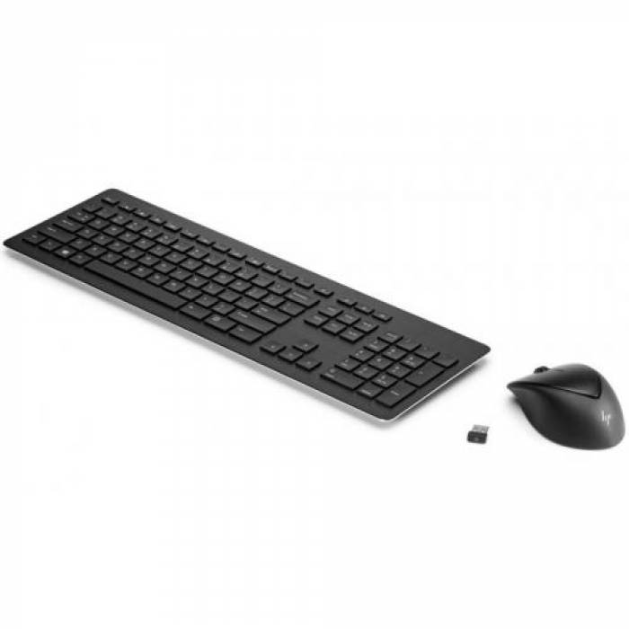 Kit HP 950MK - Tastatura Wireless, USB, Black + Mouse Optic, USB Wireless, Black