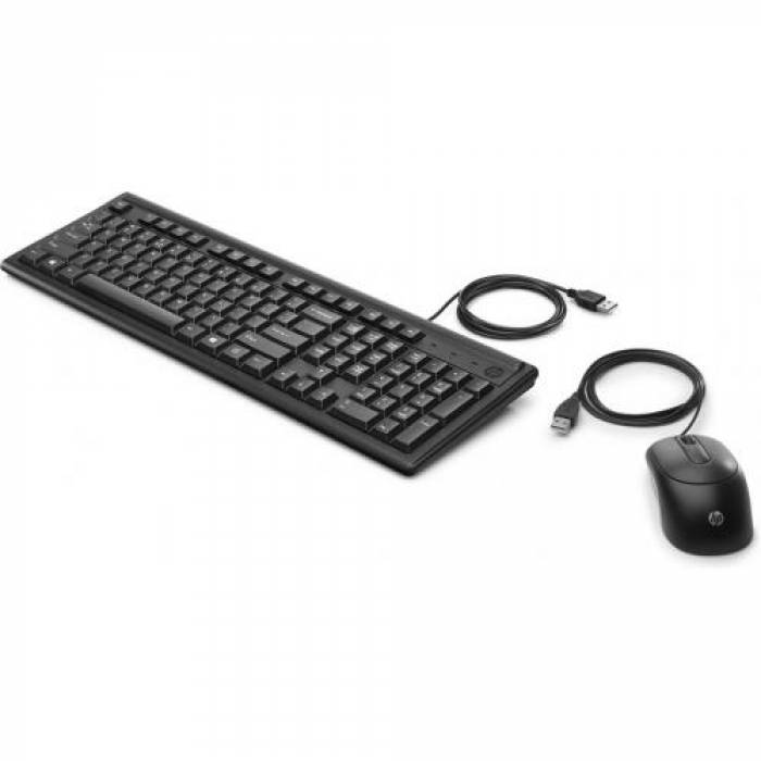 Kit HP Pavilion 160 - Tastatura, USB, Black + Mouse Optic, USB, Black