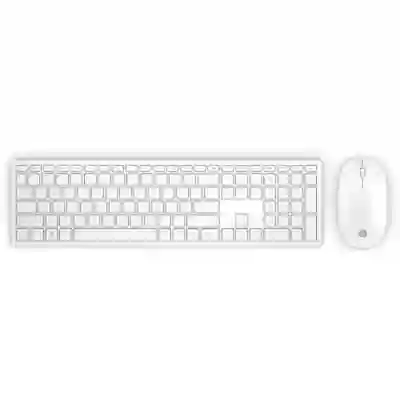 Kit HP Pavilion 800 - Tastatura, USB Wireless, White + Mouse Optic, USB Wireless, White