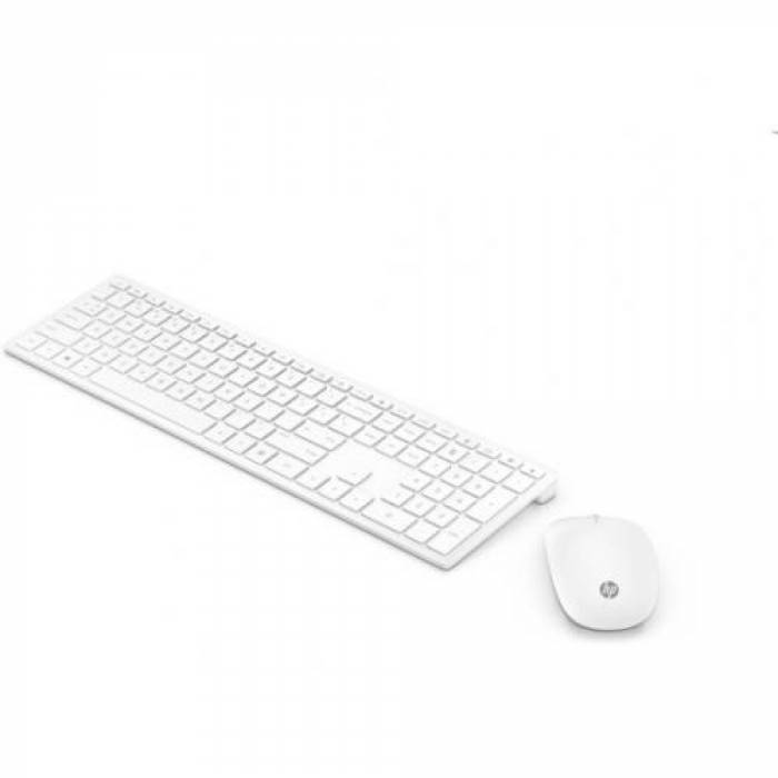 Kit HP Pavilion 800 - Tastatura, USB Wireless, White + Mouse Optic, USB Wireless, White