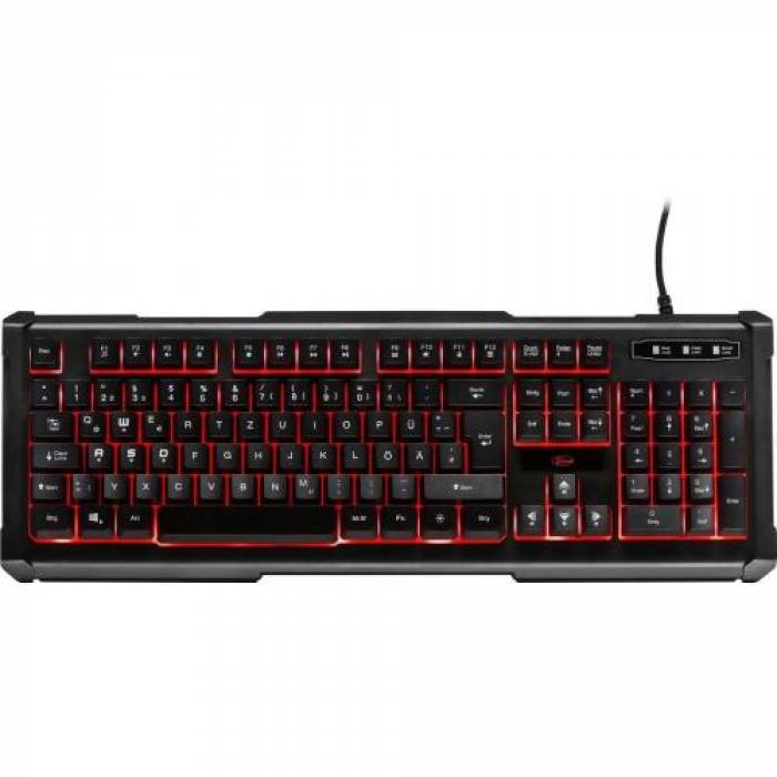 Kit Inter-Tech Eterno PG-5545 - Tastatura, RGB LED, USB, Black + Mouse Optic, USB, Black