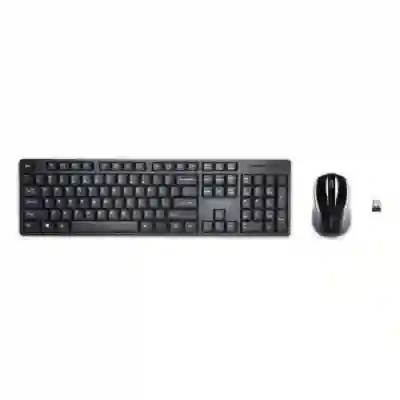 Kit Kensington ProFit Low-Profile- Tastatura, USB, Black + Mouse Optic, USB Wireless, Black