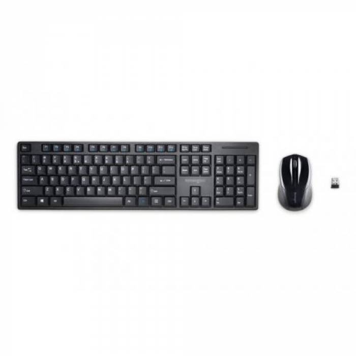 Kit Kensington ProFit Low-Profile- Tastatura, USB, Black + Mouse Optic, USB Wireless, Black