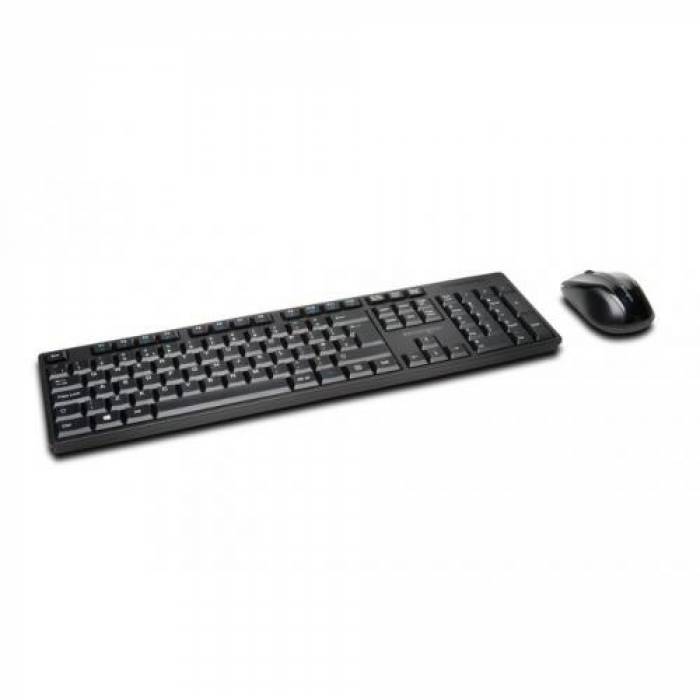 Kit Kensington ProFit Low-Profile- Tastatura, USB, Black + Mouse Optic, USB Wireless, Black