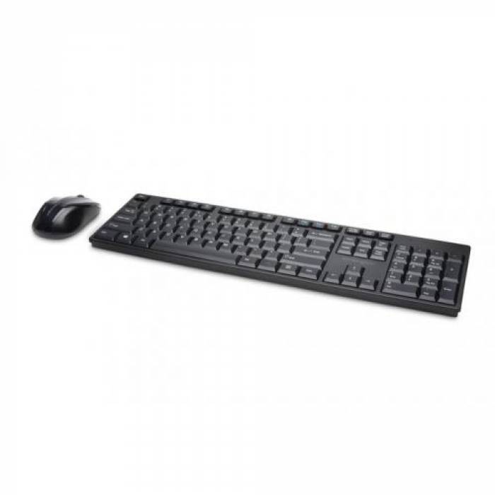 Kit Kensington ProFit Low-Profile- Tastatura, USB, Black + Mouse Optic, USB Wireless, Black