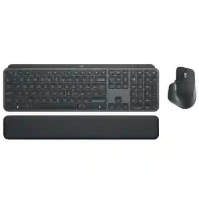 Kit Logitech MX KEYS Combo for Business - Tastatura MX KEYS, Bluetooth, Layout US, Graphite + Mouse Optic MX Master 3, Bluetooth, Graphite
