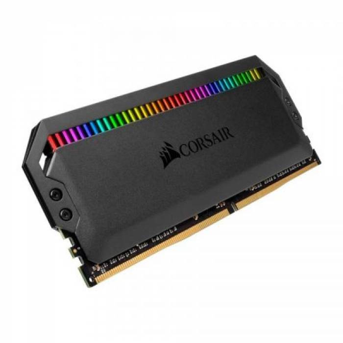 Kit Memorie Corsair Dominator Platinum RGB, 16GB, DDR4-3200MHz, CL16, Dual Channel