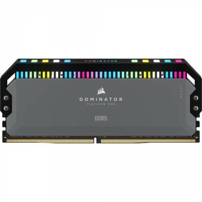 Kit Memorie Corsair Dominator Platinum RGB Grey AMD EXPO 64GB, DDR5-5600MHz, CL40, Dual Channel