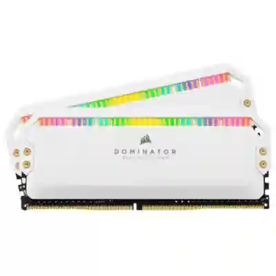 Kit Memorie Corsair Dominator Platinum RGB White 16GB, DDR4-3600MHz, CL18, Dual Channel