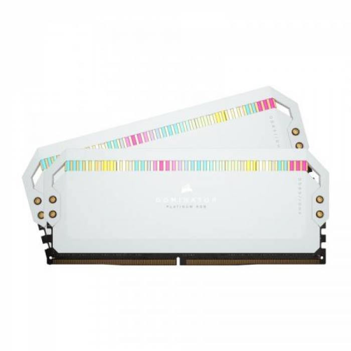 Kit Memorie Corsair Dominator Platinum RGB White 32GB, DDR5-5600MHz, CL36, Dual Channel
