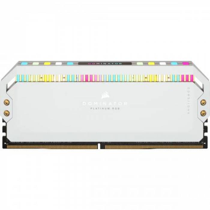 Kit Memorie Corsair Dominator Platinum RGB White 32GB, DDR5-6200MHz, CL36, Dual Channel