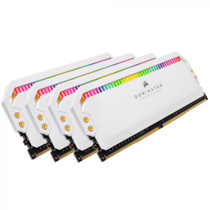 Kit Memorie Corsair Dominator Platinum RGB White 64GB, DDR4-3200MHz, CL16, Quad Channel