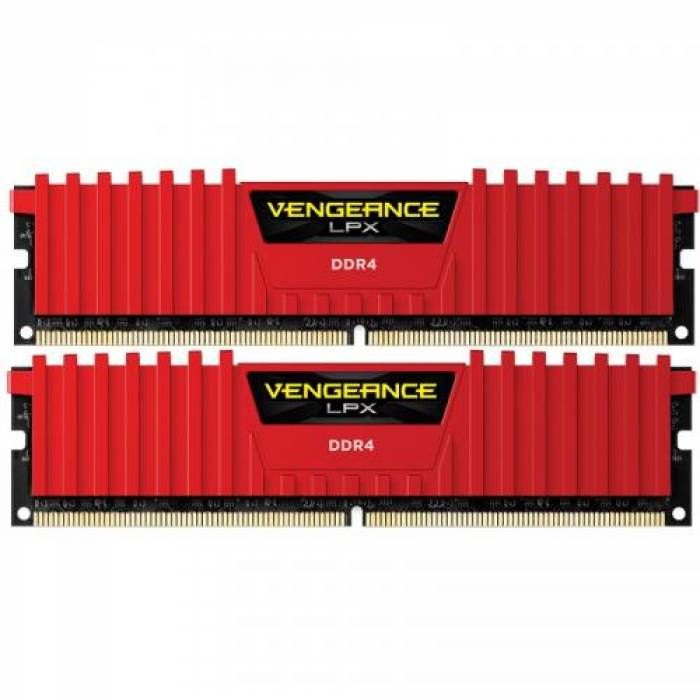 Kit Memorie Corsair Vengeance LPX Red 16GB DDR4-2666Mhz, CL16 Dual Channel