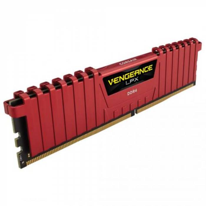 Kit Memorie Corsair Vengeance LPX Red, 32GB, DDR4-3200MHz, CL16, Dual Channel
