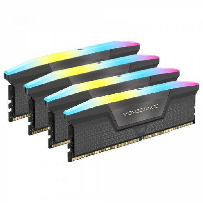 Kit Memorie Corsair Vengeance RGB, 64GB, DDR5-5600MHz, CL36, Quad Channel