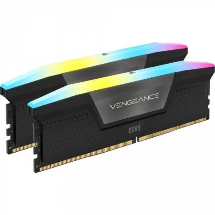 Kit Memorie Corsair Vengeance RGB, 64GB, DDR5-6000MHz, CL40, Dual Channel