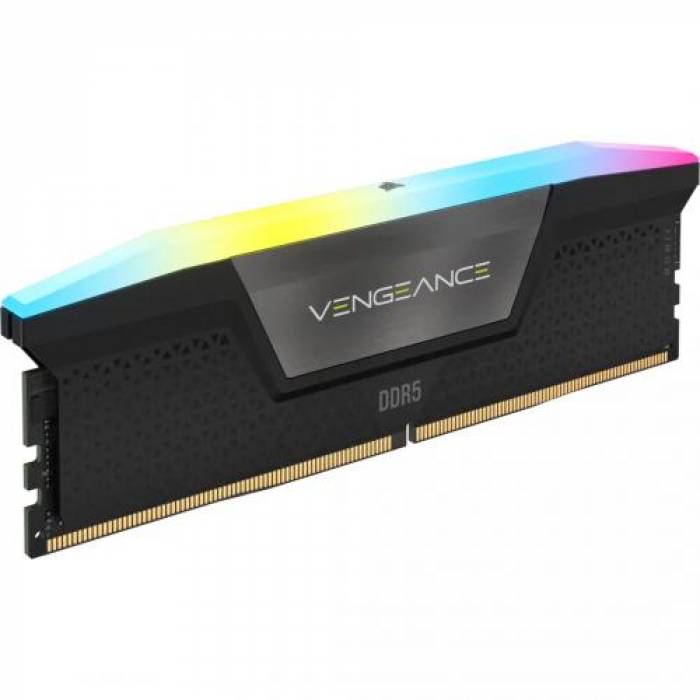 Kit Memorie Corsair Vengeance RGB, 64GB, DDR5-6000MHz, CL40, Dual Channel