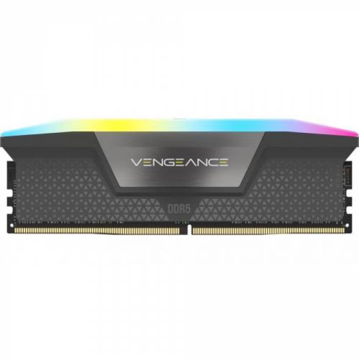 Kit Memorie Corsair Vengeance RGB Grey AMD EXPO 32GB, DDR5-6000MHz, CL36, Dual Channel