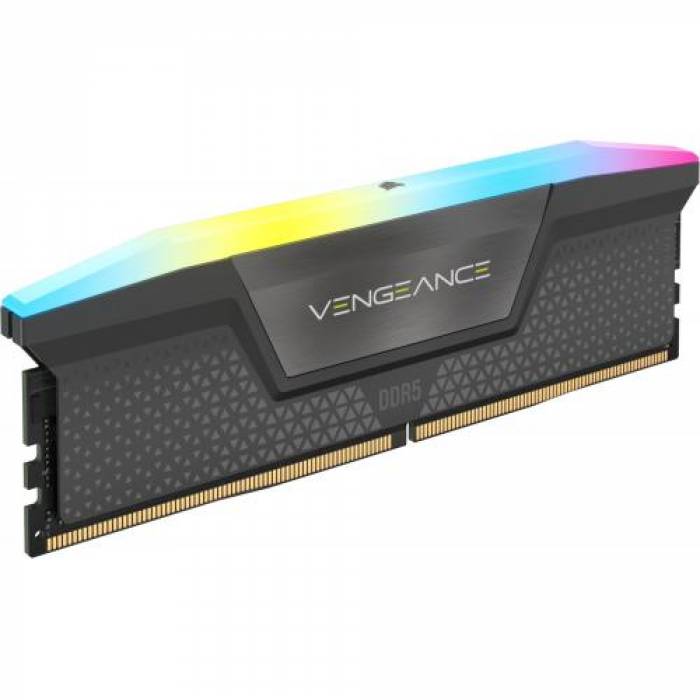 Kit Memorie Corsair Vengeance RGB Grey AMD EXPO 32GB, DDR5-6000MHz, CL36, Dual Channel