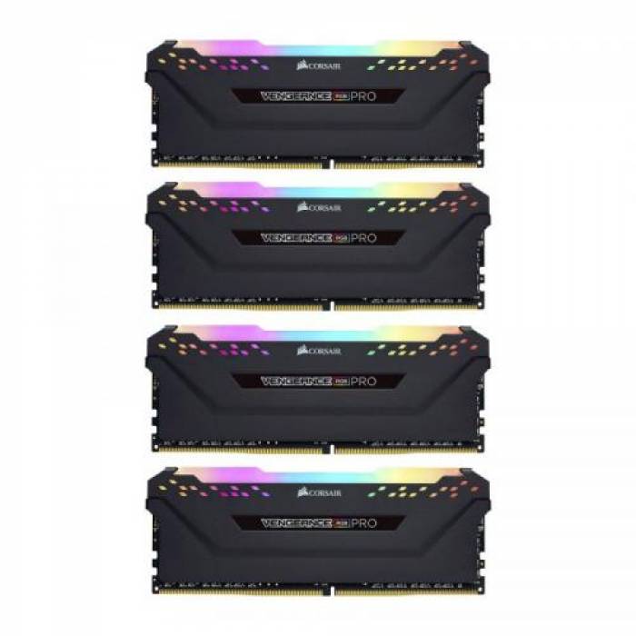 Kit Memorie Corsair Vengeance RGB PRO 64GB, DDR4-3000MHz, CL15, Quad Channel