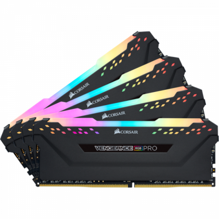 Kit memorie Corsair Vengeance RGB PRO 64GB, DDR4-3200MHz, CL16, Quad Channel