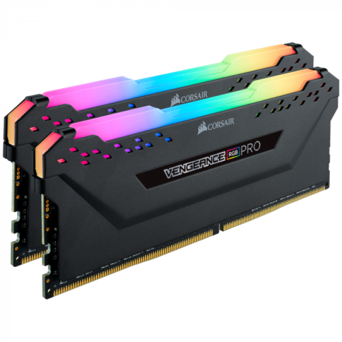 Kit memorie Corsair Vengeance RGB PRO 64GB, DDR4-3600MHz, CL18, Dual Channel