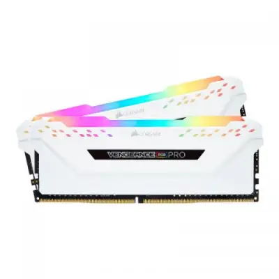 Kit Memorie Corsair Vengeance RGB PRO White 16GB, DDR4-3600MHz, CL18, Dual Channel