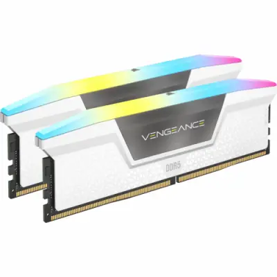 Kit Memorie Corsair Vengeance RGB White XMP 3.0 32GB, DDR5-5200MHz, CL40, Dual Channel