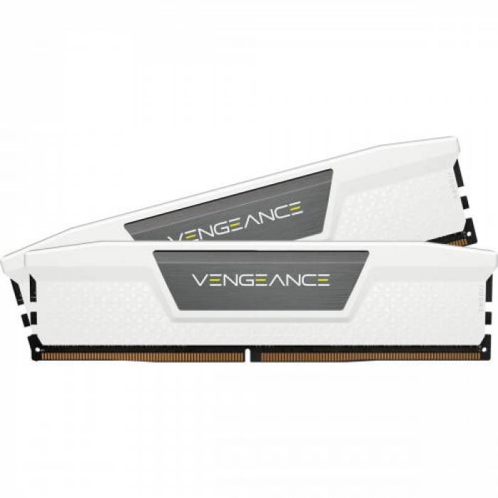 Kit Memorie Corsair Vengeance White 32GB, DDR5-5200MHz, CL40, Dual Channel