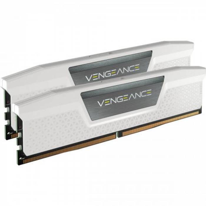 Kit Memorie Corsair Vengeance White 32GB, DDR5-5200MHz, CL40, Dual Channel