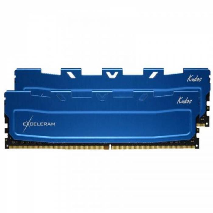 Kit Memorie Exceleram Blue Kudos 16GB, DDR4-2400MHz, CL17, Dual Channel