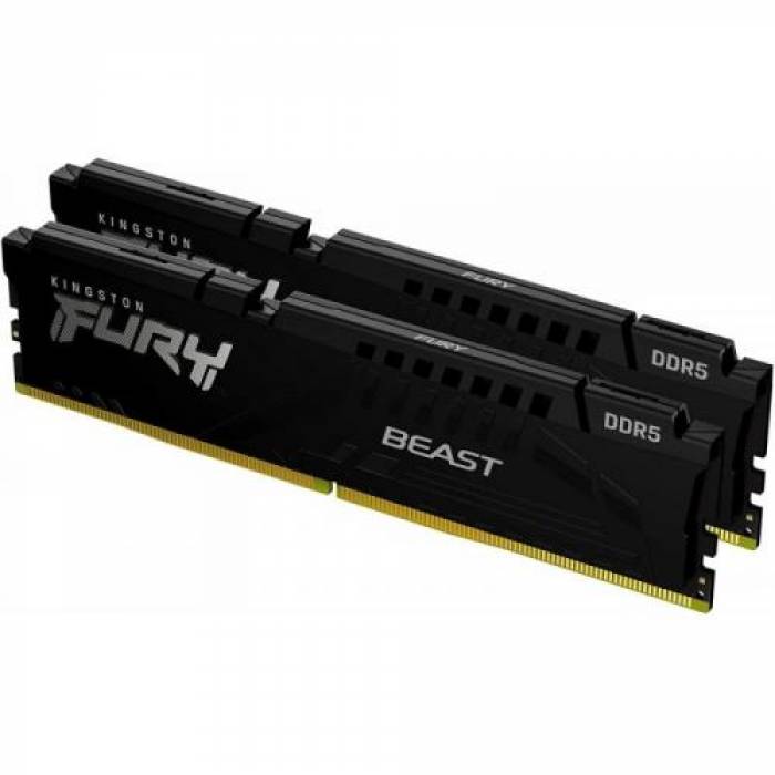 Kit Memorie Fury Kingston Fury Beast Black AMD EXPO, 16GB, DDR5-6000MHz, CL36, Dual Channel