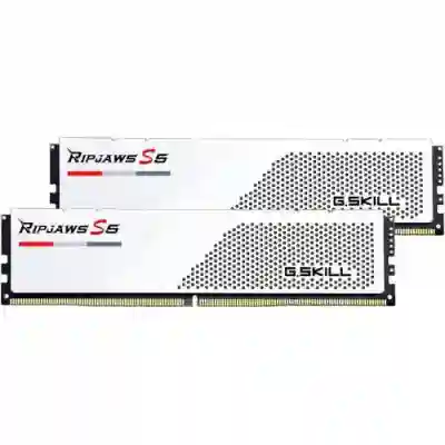 Kit Memorie G.Skill Ripjaws S5 XMP 3.0 White 64GB, DDR5-6000Mhz, CL30, Dual Channel