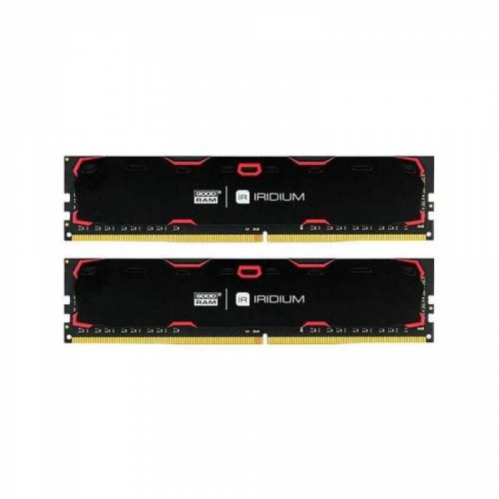 Kit Memorie Goodram IRDM Black 8GB, DDR4-2400MHz, CL17, Dual Channel