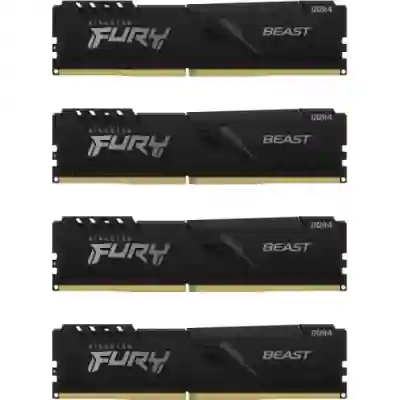 Kit memorie Kingston FURY Beast 128GB, DDR4-3600MHz, CL18, Quad Channel