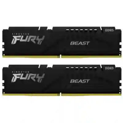 Kit Memorie Kingston Fury Beast 16GB, DDR5-5200Mhz, CL40, Dual Channel