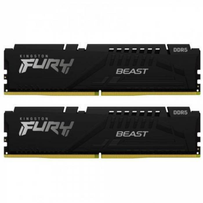 Kit Memorie Kingston Fury Beast 16GB, DDR5-5600Mhz, CL40, Dual Channel