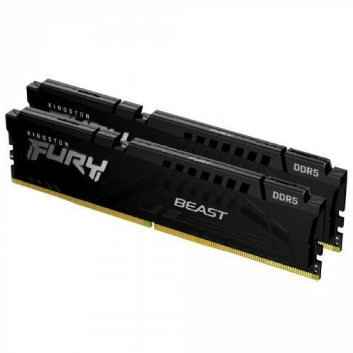 Kit Memorie Kingston Fury Beast 16GB, DDR5-6000Mhz, CL40, Dual Channel
