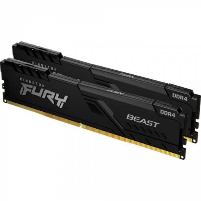 Kit Memorie Kingston FURY Beast 32GB, DDR4-2666Mhz, CL16, Dual Channel