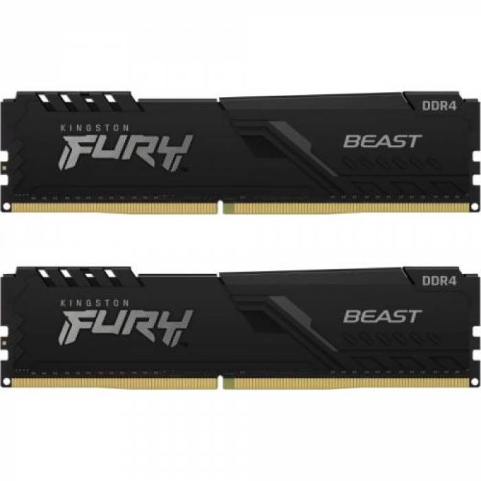 Kit memorie Kingston FURY Beast 32GB, DDR4-3733MHz, CL19, Dual Channel