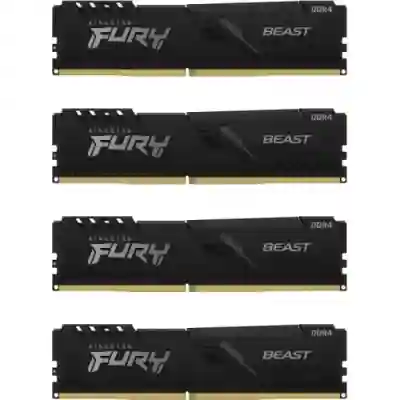 Kit memorie Kingston FURY Beast 64GB, DDR4-3600MHz, CL18, Quad Channel