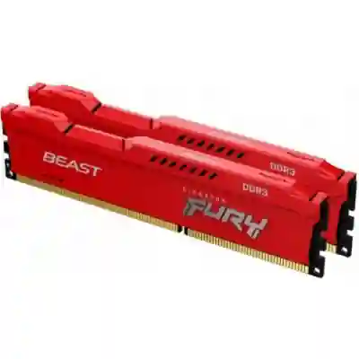 Kit Memorie Kingston Fury Beast Red, 16GB, DDR3-1866, CL10, Dual Channel