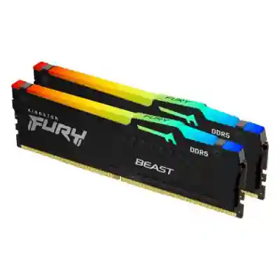 Kit Memorie Kingston Fury Beast RGB 32GB, DDR5-5600MHz, CL36, Dual Channel