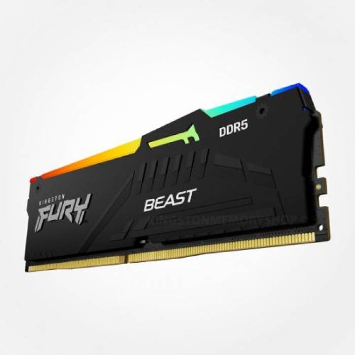 Kit Memorie Kingston FURY Beast RGB, 32GB, DDR5-6000MHz, CL40, Dual Channel