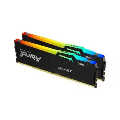 Kit Memorie Kingston Fury Beast RGB AMD EXPO, 64GB, DDR5-6000MHz, CL36, Dual Channel