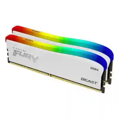 Kit Memorie Kingston Fury Beast RGB Special Edition White 16GB, DDR4-3200MHz, CL16, Dual Channel